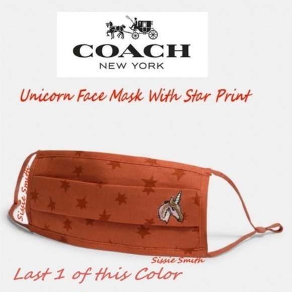 COACH Accessories - NEW COACH UNICORN FACE MASK WITH STAR PRINT